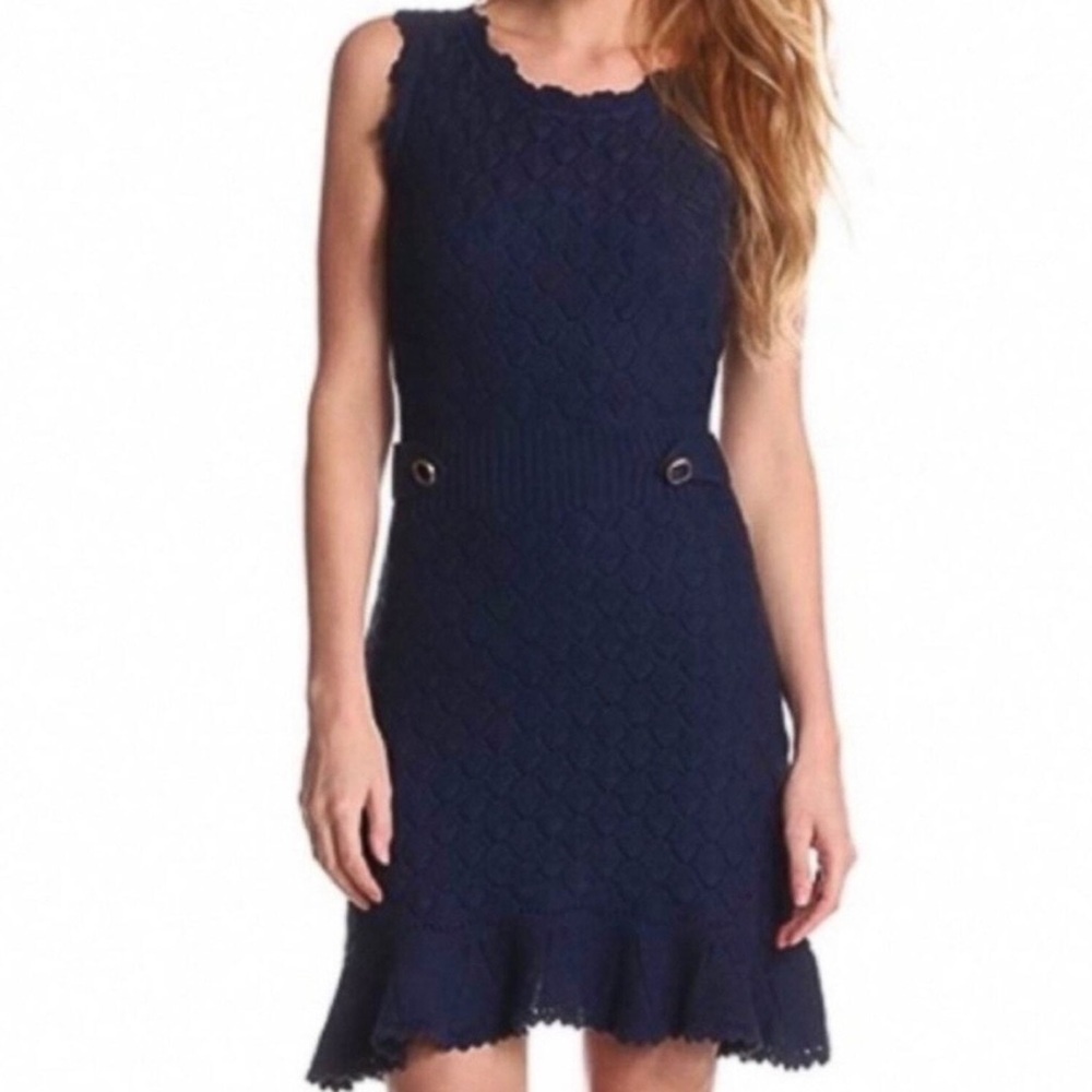 Lilly Pulitzer Navy Blue Knit Villa Sleeveless Sweater Dress XS